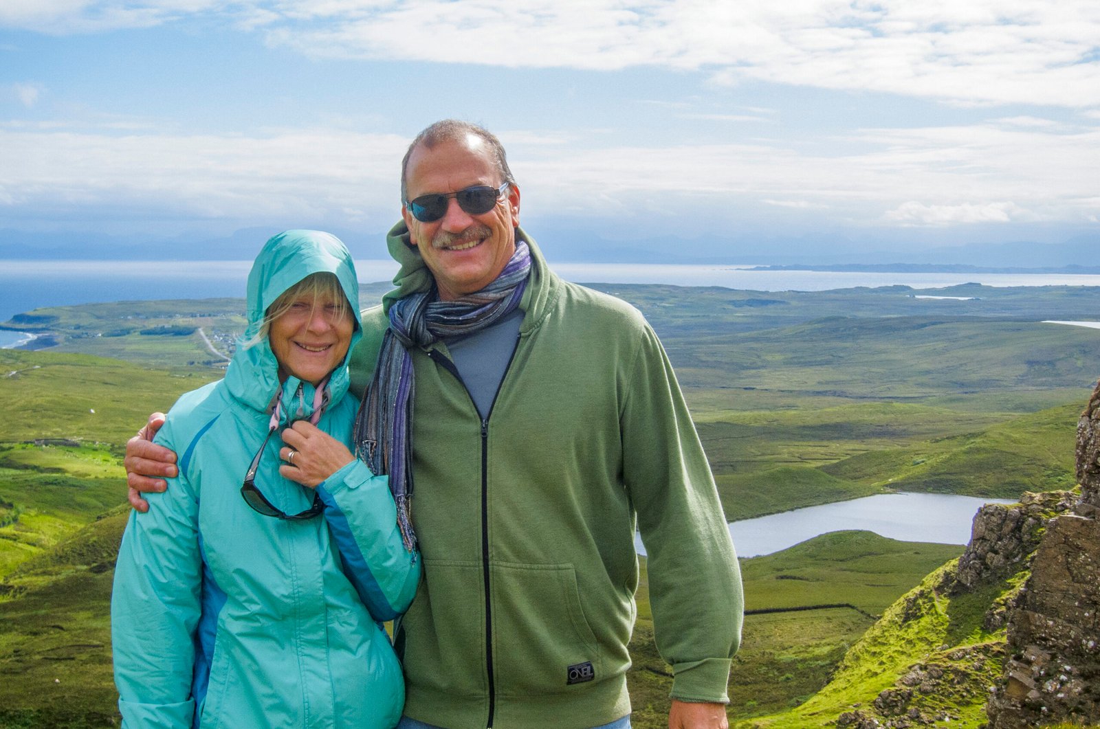 Scotland Betsy and Mark on a hill in Scotland